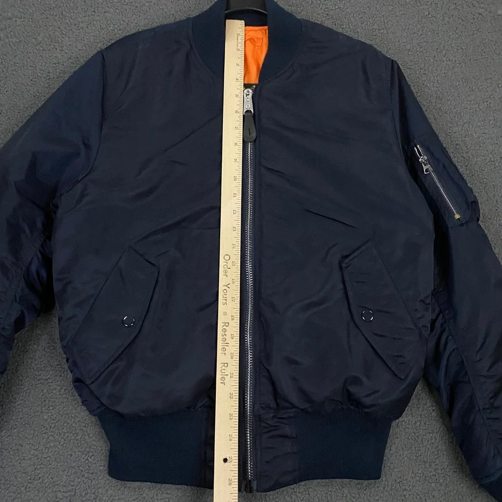 Alpha Industries MA-1 Intermediate Flyers Jacket sz Small Navy Reversible Bomber